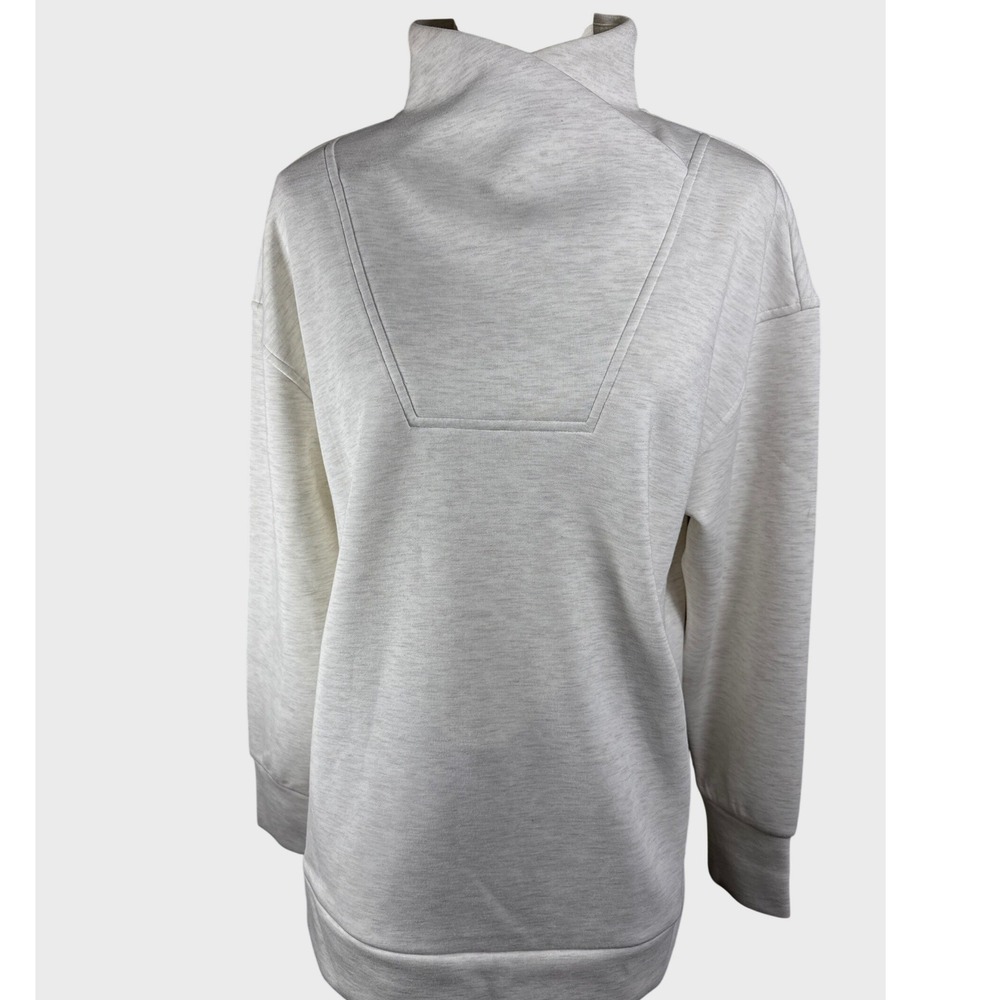 Zella Cozy Scuba Knit Mock Neck Tunic Sweatshirt Gray Heather Small Pullover